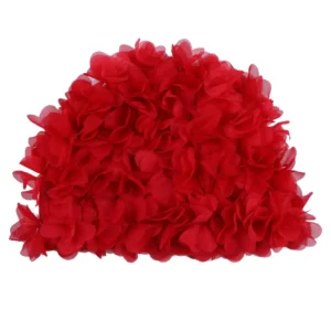 Bonnet de bain cheveux longs, élastique, rouge