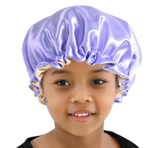 Bonnet de bain enfant, double épaisseur, violet