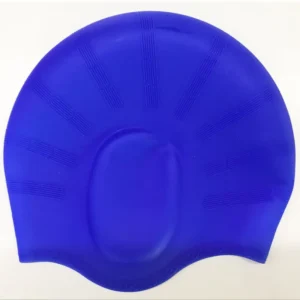 Bonnet de bain piscine, avec couvre-oreilles, bleu marine