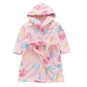 Peignoir de bain enfant, rose