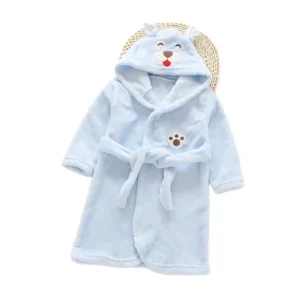 Peignoir de bain enfants, ours, bleu