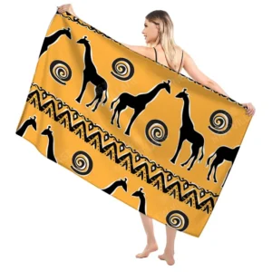 Serviette de plage femme, 70 x 140 cm, au look africain, modèle 4