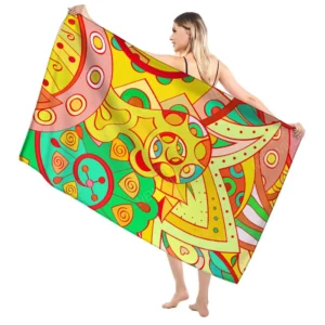 Serviette de plage femme, 70 x 140 cm, au look coloré, modèle 1