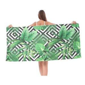 Serviette de plage femme, 75x160 cm, vert haute qualité