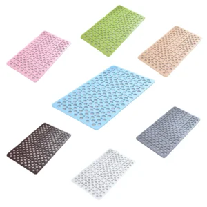 Tapis de bain antidérapant, 2 tailles, blanc, gris, bleu, vert, orange, noir ou rose