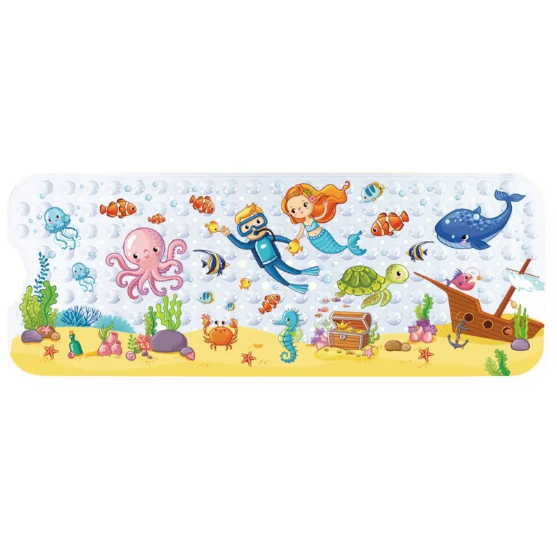 Tapis de bain bébé, 40x100 cm, thème marin, modèle 5