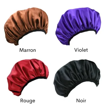 Bonnet de bain cheveux longs, imperméable, très large, 4 couleurs