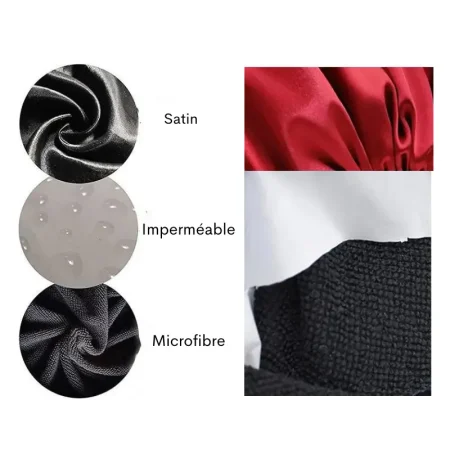 Bonnet de bain cheveux longs, imperméable, très large, composition tissus