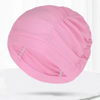 Bonnet de bain piscine, cheveux longs, rose