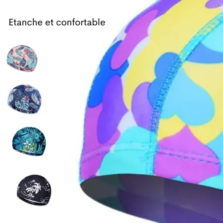 Bonnet de bain piscine, cheveux longs, thèmes colorés, haute qualité