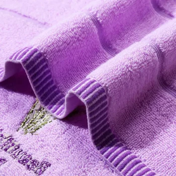 Lot serviette de bain, ensemble de deux pièces, beige ou violet durable