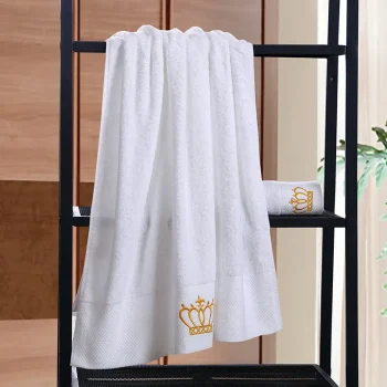 Serviette de bain luxe, ensemble de trois pièces, blanc qualité durable