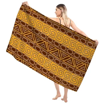 Serviette de plage femme, 70 x 140 cm, au look africain, modèle 2