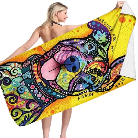 Serviette de plage xxl, 160x80 cm, thème animaux, modèle 1