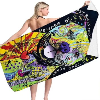 Serviette de plage xxl, 160x80 cm, thème animaux, modèle 2