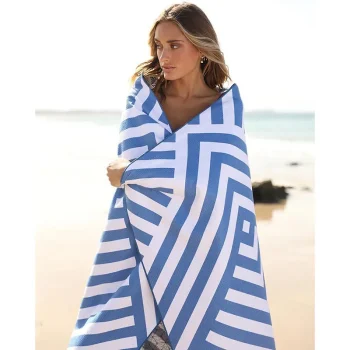 Serviette de plage xxl, 2 tailles, bleu, vert, rose ou jaune durable