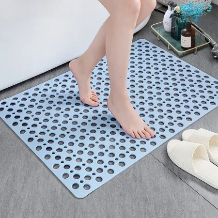 Tapis de bain antidérapant, 2 tailles, blanc, gris, bleu, vert, orange, noir ou rose durable