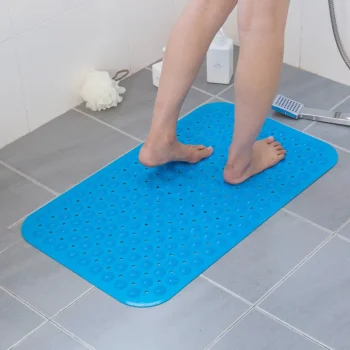 Tapis de bain antidérapant, 36x71 cm, avec ventouses, blanc, rose, bleu, gris, violet, vert ou jaune durable