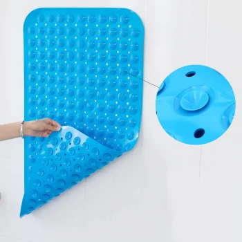 Tapis de bain antidérapant, 36x71 cm, avec ventouses, blanc, rose, bleu, gris, violet, vert ou jaune haute qualité