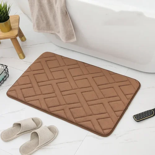 Tapis de bain diatomite, 4 tailles, marron