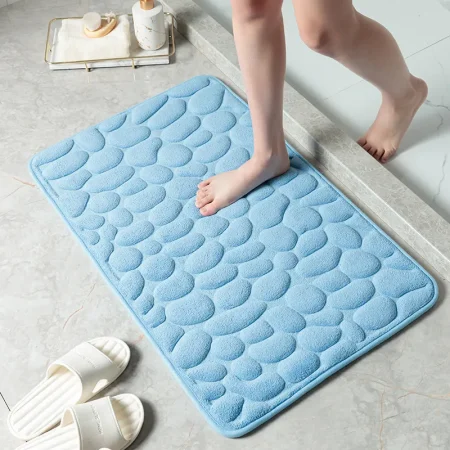 Tapis de bain diatomite, 40x60 cm, bleu